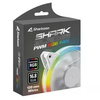 rgb korpuso - Sharkoon SHARK Blades PWM RGB 120 mm Balta (White) Ventiliatorius - 2 nuotrauka