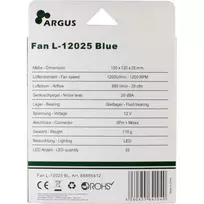 120 mm case - Inter-Tech Argus L-12025 BL 120 mm Case Fan 88885412 - 2 nuotrauka
