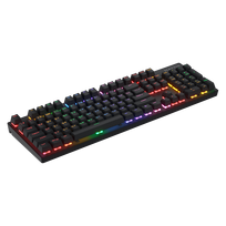 balta rgb klaviatura - Hator HTK204UA Icefall Mecha Rainbow 104 Belaidė klaviatūra žaidimams, RGB, Balta (White) - 2 nuotrauka