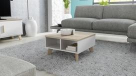 staliukas oak - Cama Meble Lotta 60 Coffee Table White/Sonoma Oak - 1 nuotrauka