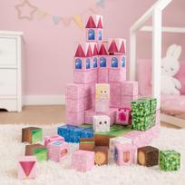 magnetiniai kubeliai - Multistore magnetinių kaladėlių rinkinys Pink Castle, 96 vnt - 3 nuotrauka