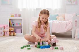 magnetiniai kubeliai - Multistore magnetinių kaladėlių rinkinys Pink Castle, 96 vnt - 5 nuotrauka