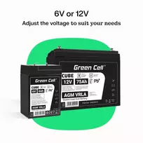 agm akumuliatoriai - Green Cell CUBE AGM 12V 90Ah IP54 - 2 nuotrauka