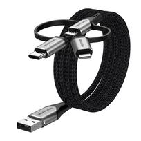 usb a to usb c male male - Vention CQJHF USB 2.0 A vyr. į 3-in-1 Micro-B, USB-C, Lightning laidas 1 m Pilkas (Gray) - 7 nuotrauka