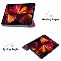 galaxy fold 5 deklas - iLike "Tri-Fold Eco-Leather Stand Case Galaxy Tab A8 (10.5")" Purple - 2 nuotrauka