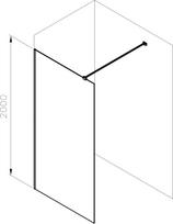 sienele ravak - Dušo sienelė Ravak Walk-In Air, 100 cm x 200 cm, skaidri/juoda - 2 nuotrauka