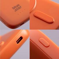 magsafe power bank 20w - Blue Star Slim DG-P8, 5000mAh, 15W, MagSafe, oranžinis - 4 nuotrauka