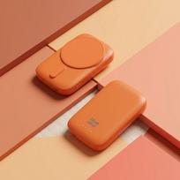 magsafe power bank 20w - Blue Star Slim DG-P8, 5000mAh, 15W, MagSafe, oranžinis - 6 nuotrauka