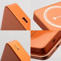 magsafe baterija - Forcell F-Energy SuperSlim F10K8, 10000mAh, 15W, MagSafe, oranžinis - 6 nuotrauka