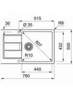 franke plautuve 611 - Franke Sirius S2D 611-78XL 143.0670.832, tektonitas, 50 cm x 78 cm x 20 cm - 2 nuotrauka