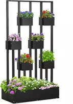 Gėlių dėžė Outsunny, modulinis dizainas, Juoda (Black), 90 x 45 x 170 cm