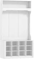 HOMCOM Drabužinė su lentyna ir suolu, balta (White)
