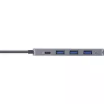 type 2 kabelis - HUB USB InLine® USB 3.2 Type-C Multi Hub (4x USB-A 5Gb/s + USB Type-C (Data/PD 87W), OTG, aliuminio korpusas - 4 nuotrauka
