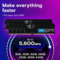 ram 8gb ddr5 - Crucial DDR5, 8 GB, 5600 MHz, CL46, Tray - 5 nuotrauka