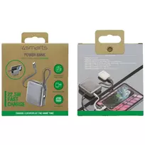 22.5w 10000mah - 4smarts Pocket Dual Cord, 10000mAh, 22.5W, pilkas (gray) - 2 nuotrauka