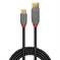 adapteriai type c - Lindy USB 3.1 Kabelis Typ A/C 5A PD Anthra Line M/M 0.5m - 2 nuotrauka