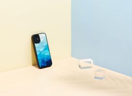 iphone 12 mini case - iKins case for Apple iPhone 12 mini blue lake juodas - 2 nuotrauka