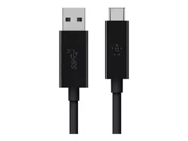 type c to usb - Belkin 3.1 USB-A To USB-C Cable 1m Black - 3 nuotrauka