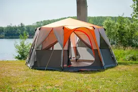 tentas palapine -  Coleman Octagon 8 2000019550, oranžinė/pilka - 4 nuotrauka