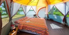 tentas palapine -  Coleman Octagon 8 2000019550, oranžinė/pilka - 6 nuotrauka
