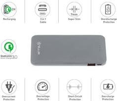 fast charging power bank - Tellur QC 3.0 5000mAh,3in1 gray - 3 nuotrauka