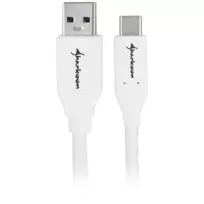 usb 3.2 gen 2 usb c cable - Sharkoon USB 3.1 Cable A-C - baltas - 1m - 2 nuotrauka