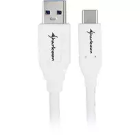 usb 3.2 gen 2 usb c cable - Sharkoon USB 3.1 Cable A-C - baltas - 0.5m - 2 nuotrauka