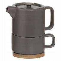 arbatinukas su puodeliu - Secret de Gourmet 400 ml, pilkas (Gray) - 3 nuotrauka