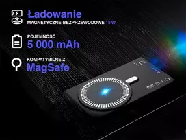 power bank wireless - Tracer AirMag2 5000mAh PD20W+15W Mag, juodas - 3 nuotrauka