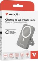 10000 power bank - Verbatim Charge 'n' Go Magnetic Wireless Power Bank with Stand, 10000mAh, Grey - 6 nuotrauka