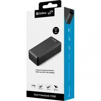 power bank 27000mah - Sandberg Saver Powerbank 27000, 27000mAh, juodas (black) - 2 nuotrauka