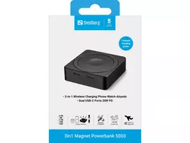 magnetinis power bank - Sandberg 421-28 3in1 Magnet Powerbank 5000 - 2 nuotrauka