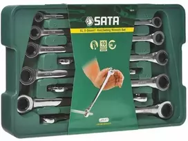 Sata Terkšlinių veržliarakčių rinkinys S08016, 10 vnt. (8-19 mm)