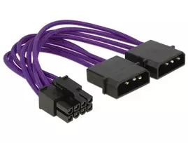 8pin - Delock 8Pin EPS 2x4Pin Adapter 0.15m Violetinė (Purple) - 2 nuotrauka