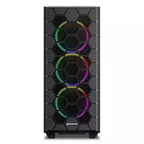 rgb korpuso - Sharkoon RGB HEX Black (Juodas) - 2 nuotrauka