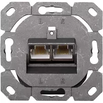 lsa - Digitus CAT 6A Class EA network outlet,shielded,2xRJ45,LSA pure white, flush mount, - 3 nuotrauka