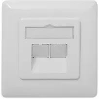 lsa - Digitus CAT 6A Class EA network outlet,shielded,2xRJ45,LSA pure white, flush mount, - 5 nuotrauka