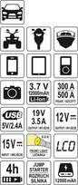 baterija isorine 12v -  YATO, 12000mAh YT-83082 - 3 nuotrauka