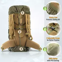 kuprines apdangalai - M-Tac Kuprinės apdangalas Big Olive 60 l, žalias (Green) - 2 nuotrauka