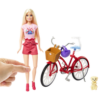 dviraciu priedai - Mattel Barbie Pink Passport lėlė su dviračiu ir priedais, 30 cm, Rožinė (Pink) - 3 nuotrauka