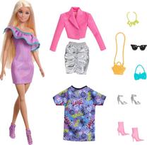 lele barbie - Mattel Barbie lėlė su vakarėlių mados priedais (HYT61) - 3 nuotrauka