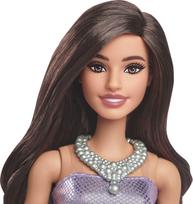 blizgi suknele - Mattel Barbie Fashionistas Madistė pūsta violetine suknele HYT92, 29 cm, Violetinė - 5 nuotrauka