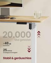 reguliuojamo aukscio stalai - VASAGLE Reguliuojamo aukščio elektrinis stalas LSD021B01V2 Matinis Baltas (Matte White) - 3 nuotrauka