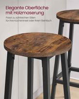 baro kojos - Baro kėdžių komplektas Songmics Vasagle, rudos/juodos (Brown/Black), 74 cm, 2 vnt. - 5 nuotrauka