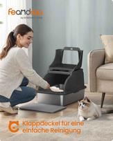 kraikai.lt - Songmics Kačių dėžė iš nerūdijančio plieno su samteliu ir šepetėliu, Juoda (Black) - 6 nuotrauka