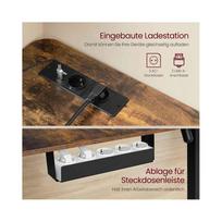 elektros - VASAGLE Elektra Reguliuojamo Aukščio Kampinis Stalas su Įkrovimo Stotele, Vintažinė Ruda-Rašalo Juoda (Vintage Brown-Ink Black) - 2 nuotrauka