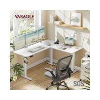 reguliuojamo aukscio stalai - VASAGLE Reguliuojamo aukščio stalas LSD264K01 140x160 cm Debesų Baltas (Matte White) - 5 nuotrauka
