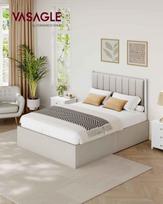 lovos remas 140x200 - Lova VLX Fabric 286826, rožinė, 211x146 cm, su grotelėmis - 7 nuotrauka