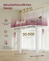 rasomasis darbo stalas - Songmics Elektrinis Reguliuojamo Aukščio Rašomasis Stalas 180x80 cm Juodas (Black) - 3 nuotrauka