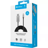 usb c i usb c 2m - Sandberg 136-51 USB-C į DisplayPort kabelis 2m Pilkas (Gray) - 2 nuotrauka